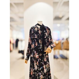 아이잗컬렉션 [파주점] [더아이잗컬렉션]프린티드 주름 캡 디테일 시폰 블라우스 CR4A0BL141