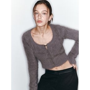 FEATHER CROP CARDIGAN (GREY)