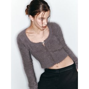 FEATHER CROP CARDIGAN (GREY)