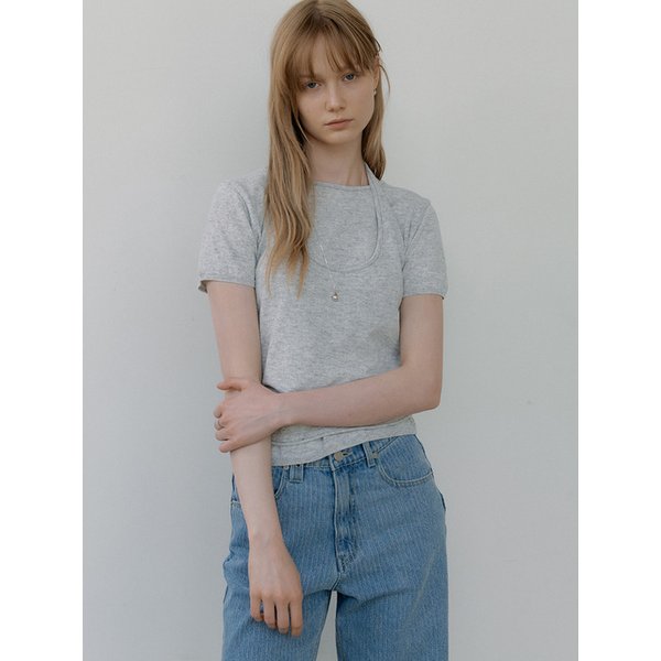 layered knit top set (melange gray) orc 6009