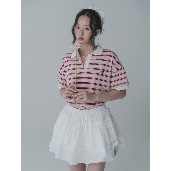 [리퍼브]HEART RUGBY COLLAR TSHIRT_PINK