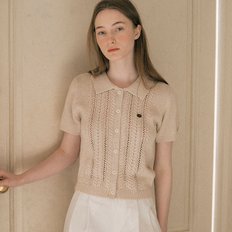 COLLAR BUTTON KNIT CARDIGAN IVORY