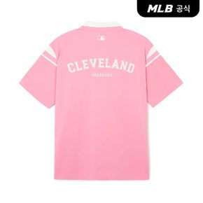 [코리아공식]바시티 어깨배색 오버핏 카라 티셔츠 CLE (Pink)