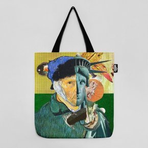 vincent van gogh and statue of liberty canvas bag