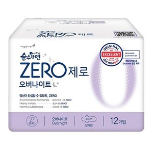  깨끗한나라)순수한면ZERO(오버나이트수퍼롱 12P)