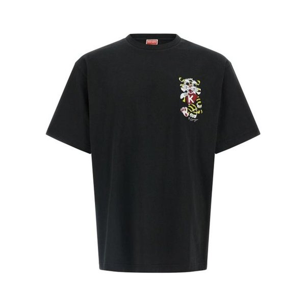 26SS 겐조 Wild Tiger 자수 오버사이즈 티셔츠 FG5 5TS404 4SY 99J BLACK DOM