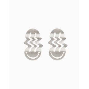 CHEESE MELT EARRINGS SILVER 스마일 귀걸이 실버 LARGE