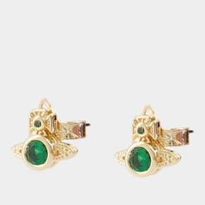 [해외배송] 비비안웨스트우드 런던 오브 브라스 귀걸이 62010220 02R245 R245 GOLD EMERALD CZ