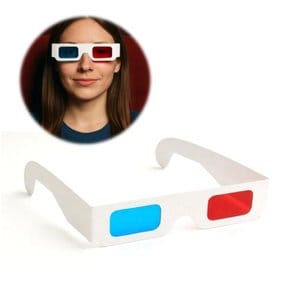 적청 종이 입체 안경 셀로판지 3D 안경 접이식 휴대용 간편하게 입체 영상 즐기기 1P
