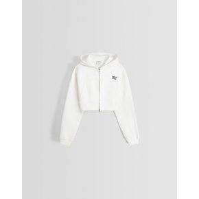 버쉬카 크롭 집업 프린트 후드티 1952/296 OFF WHITE