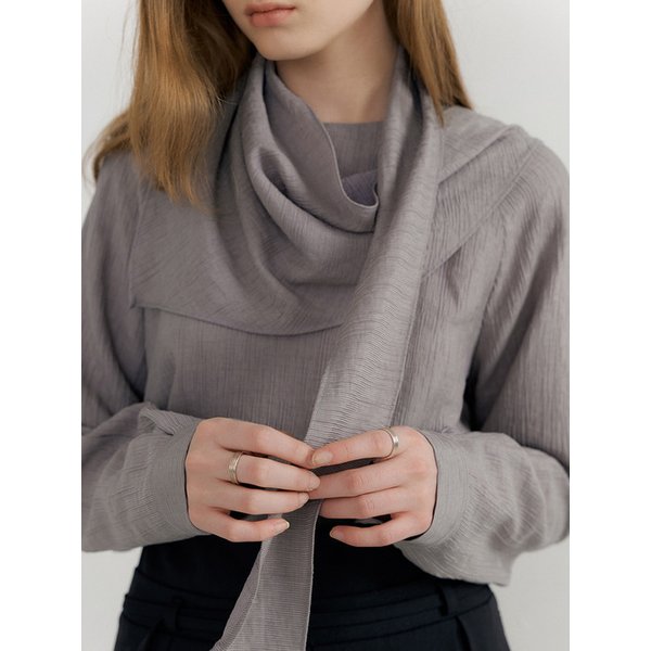 comos 1601 detachable tie raglan blouse (grey)