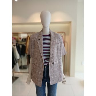 CC콜렉트 [여주점] 씨씨콜렉트 루즈핏체크반팔자켓 E253msf102