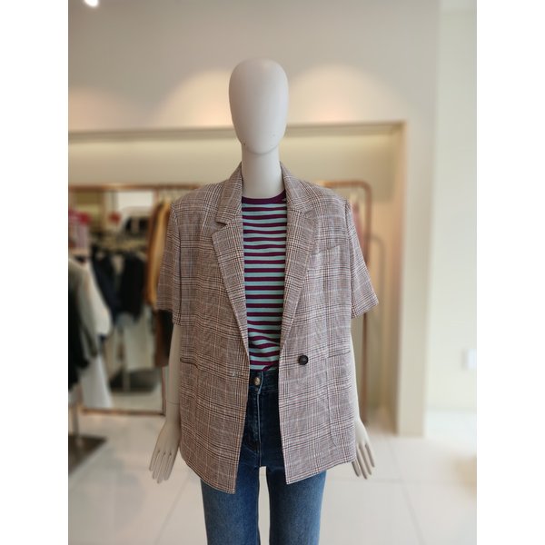 [여주점] 씨씨콜렉트 루즈핏체크반팔자켓 E253msf102