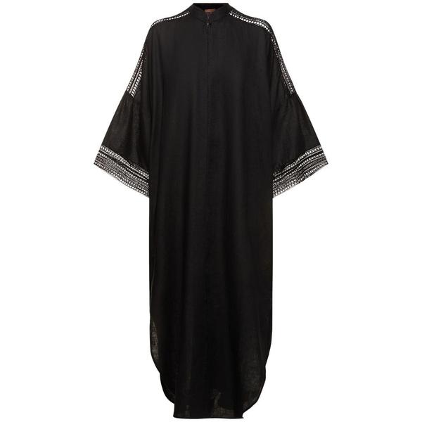 [해외배송] ERMANNO SCERVINO 린넨 롱 슬리브 CAFTAN 드레스 B0061074415