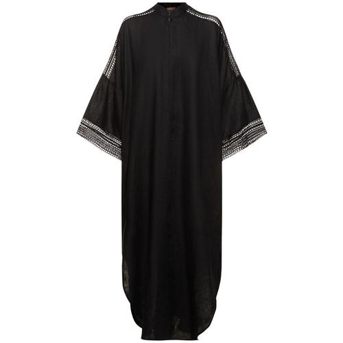 [해외배송] ERMANNO SCERVINO 린넨 롱 슬리브 CAFTAN 드레스 B0061074415