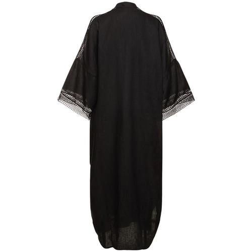 [해외배송] ERMANNO SCERVINO 린넨 롱 슬리브 CAFTAN 드레스 B0061074415