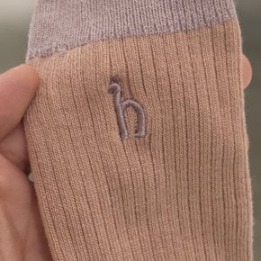 여성 캐주얼 배색 중목 양말 3종 세트 HISS6F228P2