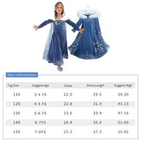 스노우 프린세스 엘사 드레스 걸스 코스프레 파티 멋진 의상 크리스마스 드레스