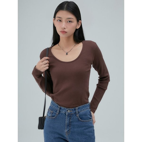 유넥 스판 골지 긴팔티 4color