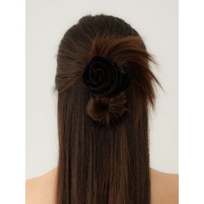 ROSE CHOU WITH ONE LEAF HAIR TIE_velvet black