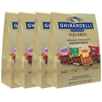  Ghirardelli 어솔티드 쵸코렛 XL 스퀘어 447.6g 4팩