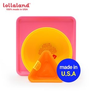 롤라랜드 유아식기 3종세트 접시+볼+디핑컵 - A형(핑크)
