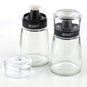 실리콘 주둥이 오일 소스병 160ml 블랙 2P