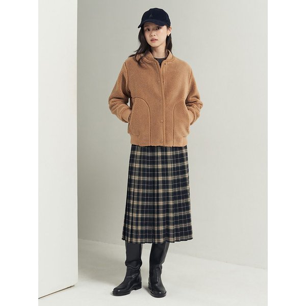 뽀글이 스태디움 점퍼  옐로이시 브라운 (BF5X39C01B)