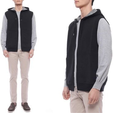 브루넬로쿠치넬리 25SS 남성 면혼방 후드 집업 베스트 (MM8319079G C101 25S)