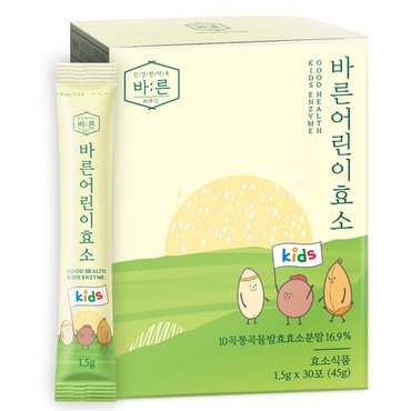 건강한약속 바른 바른 어린이 효소 곡물 발효 유산균 1.5g x 30포, 1박스