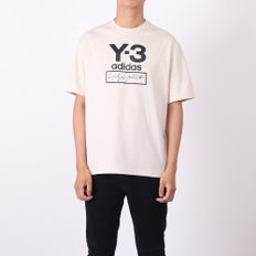 로고 남성 반팔 티셔츠 FJ0410 에크루 Stacked Logo SS Tee