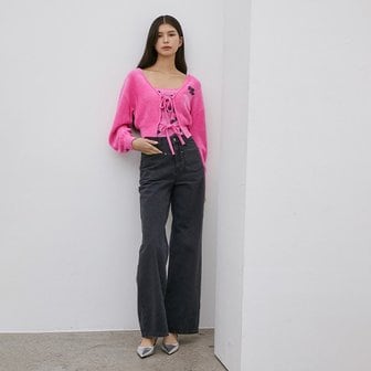 에고이스트 [시흥점] 여성 기모 와잉드 벨티드 데님팬츠 (ER4DP561)