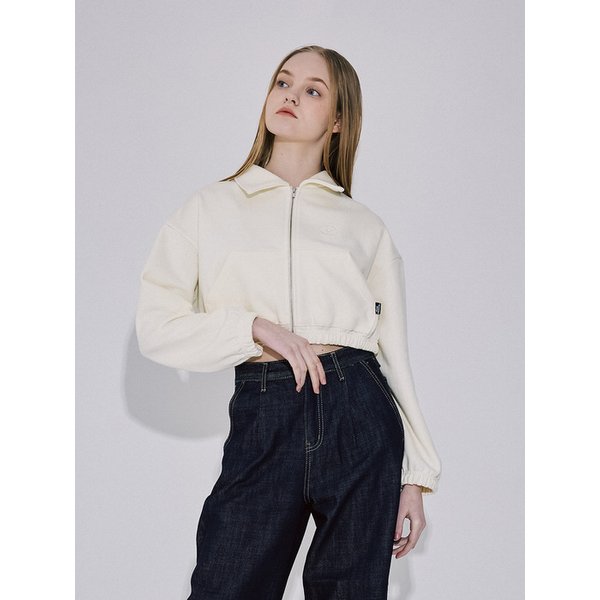 Crop Callar Zipup [Cream]