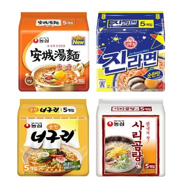 농심 순한라면 기획팩 (안성탕면5P + 진라면순한5P + 순한너구리5P + 사리곰탕5P)