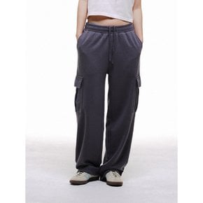 베이직 와이드 카고 스웨트 팬츠 CHARCOAL (LO6PU188-075)