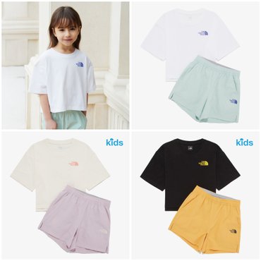 노스페이스키즈 NT7UR22 걸즈 플로랄 크루 세트 GS FLORAL CREW SET