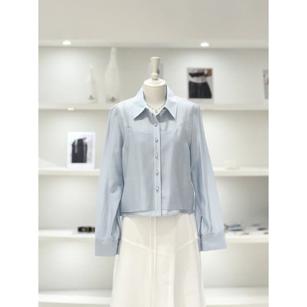 [여주점] 여성 뷔스티에 카라 블라우스 (L261PSC001)