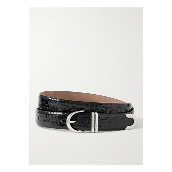 케이트 밤비 크로커다일 이펙트 가죽 벨트 블랙 1647597333184315