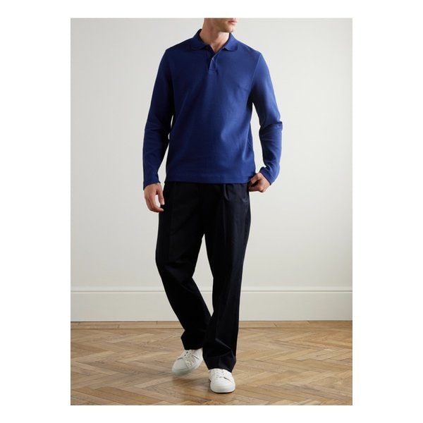 미스터 피 와플 니트 코튼 저지 폴로 셔츠 46376663162890131