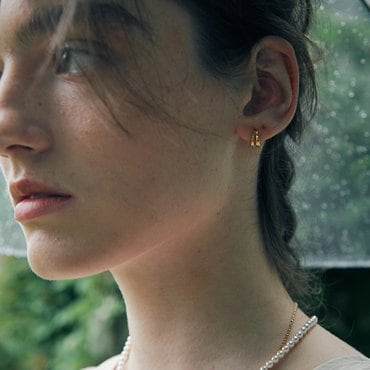 베흐트 [925 silver] Deux.silver.122 / lien earring (gold)(21019)