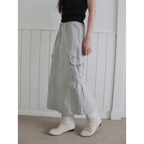 OVE CARGO LONG SKIRT_2COLORS_KHAKI