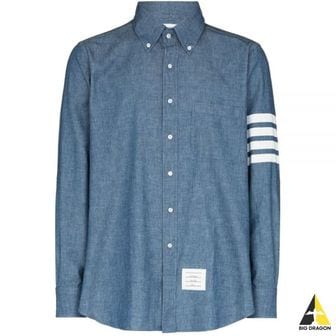 톰브라운 톰브라운 24FW 4바 스트라이프 스트레이트 핏 샴브레이 셔츠 (MWL272E 00111 450)