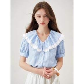 WD_Pastoral plaid doll collar shirt