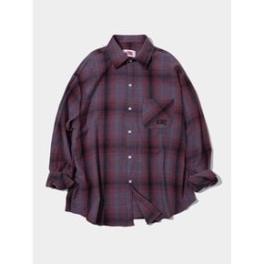 Unisex Tartan Check Pattern Boxy Overfit Cotton Shirt Series [Pink]