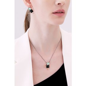 Dancing Objet - No.15 Onyx-Green Crystal Earrings [옵션-귀찌]