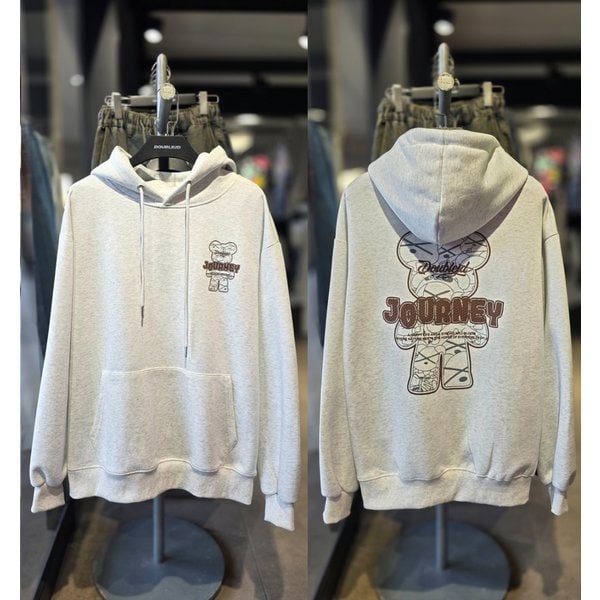 [시흥점] 남여공용 저니베어 세미오버핏 후드(백멜란지) /JGZZ30909LG