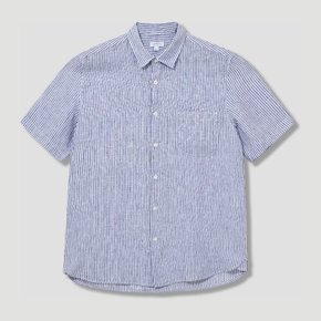 [해외배송] 선스펠 버티컬 스트라이프 캠프 칼라 반팔 셔츠 MSHT2119 Navy