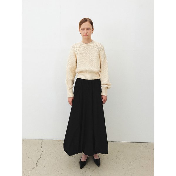 TFF SHIRRING FLARED SKIRT_2COLORS