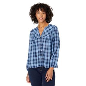 5050209 Draper James Button-Down Top in Angie Plaid