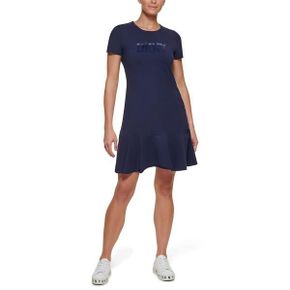 4289421 DKNY Short Sleeve Flounce Hem Tee Dress